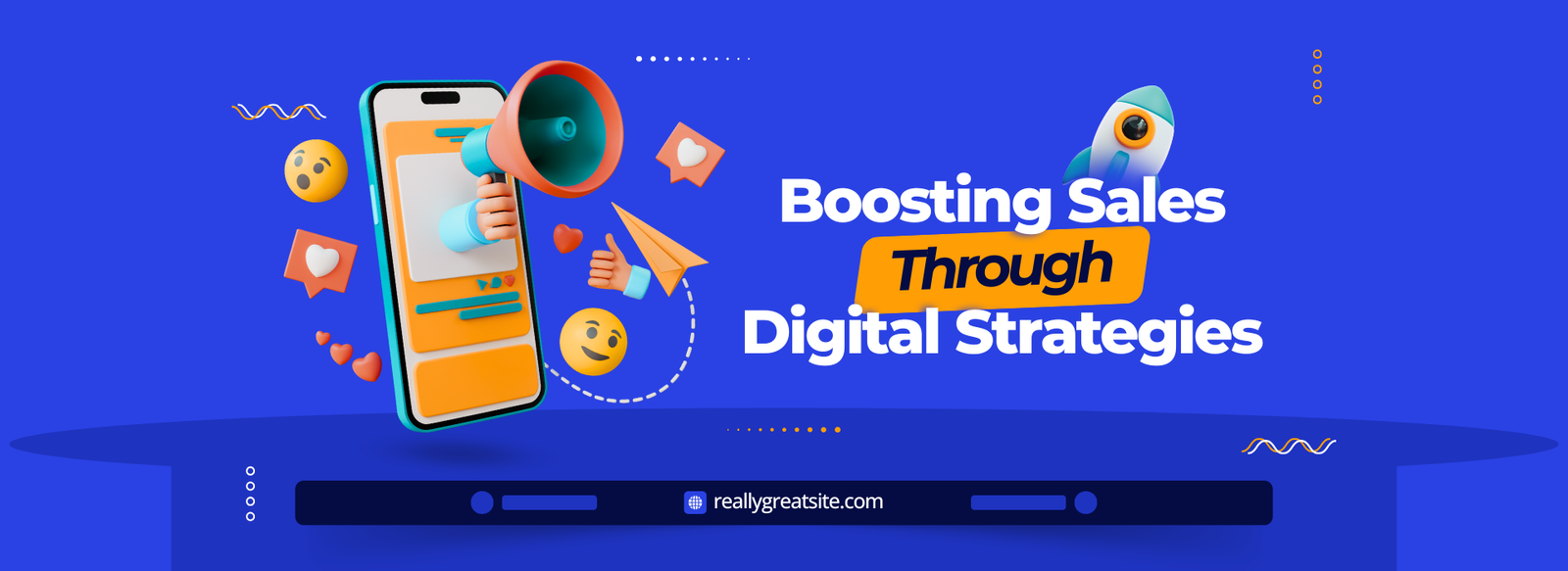 Blue and Orange Modern 3D Digital Marketing LinkedIn Single Image Ad (1)